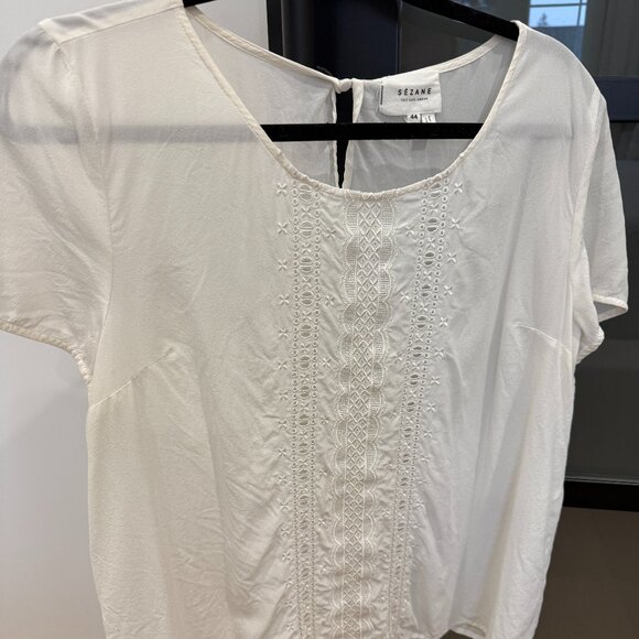 SEZANE  White Ivory Blouse  100% Silk  Size 44   Excellent Condition! - Picture 1 of 4